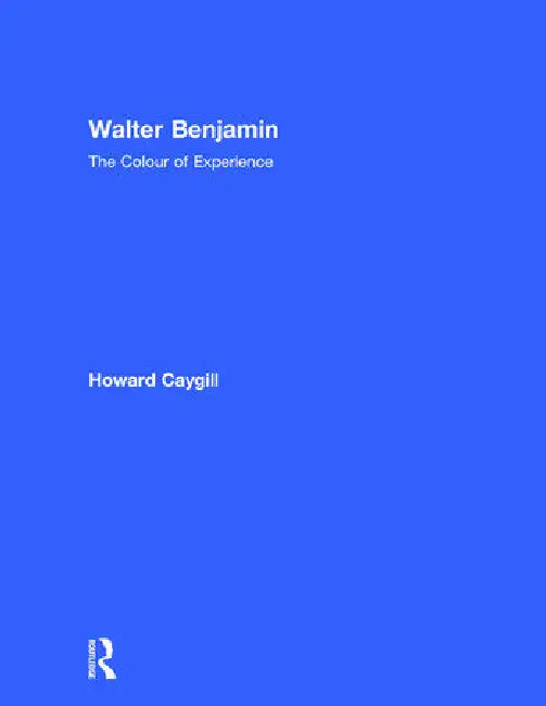 Walter Benjamin: The Colour of Experience by Caygill Howard