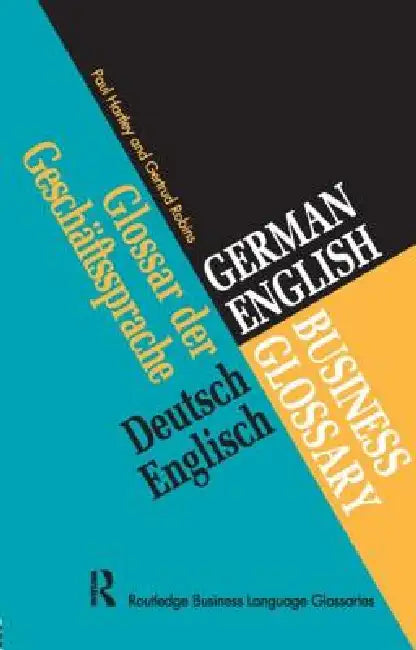 German/English Business Glossary by Paul Hartley