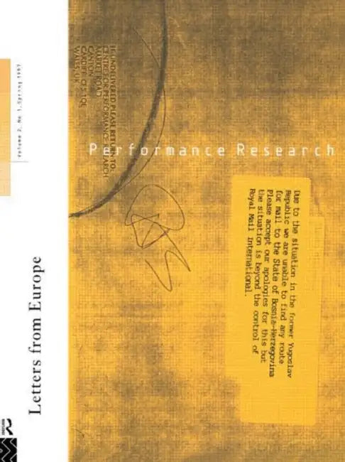 Performance Research: Letters from Europe by Ric Allsopp