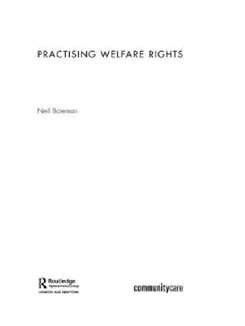 Practising Welfare Rights by Neil Bateman