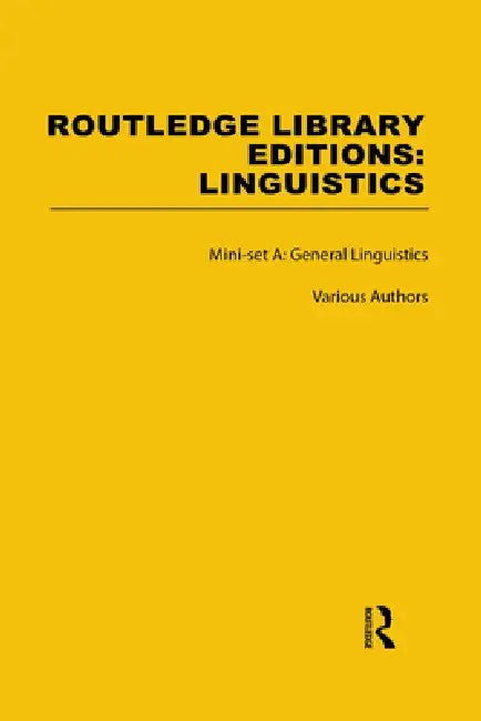 Linguistics Mini-Set a General Linguistics