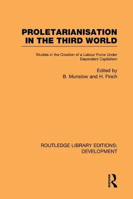 Proletarianisation in the Third World: Studies in the Creation of a Labour Force Under Dependent Capitalism by Barry Munslow