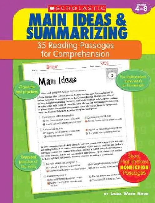 Main Ideas & Summarizing: Grades 4-8 by Linda Ward Beech