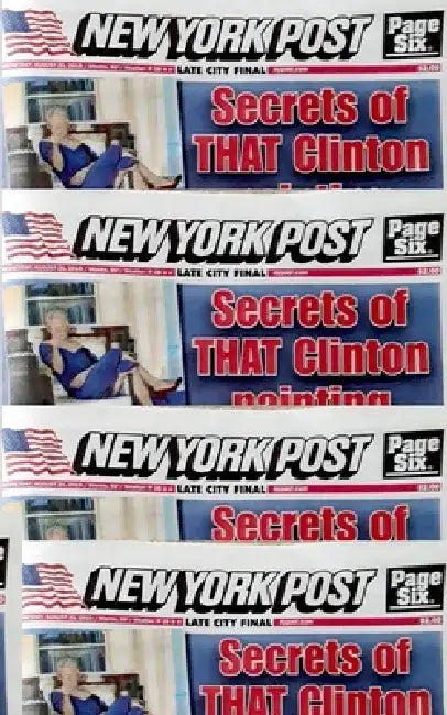 Bill clinton Blue Dress Painting New York Post Artist skecthBook by Michael Huhn