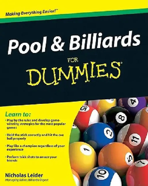 Pool & Billiards for Dummies by Nicholas Leider