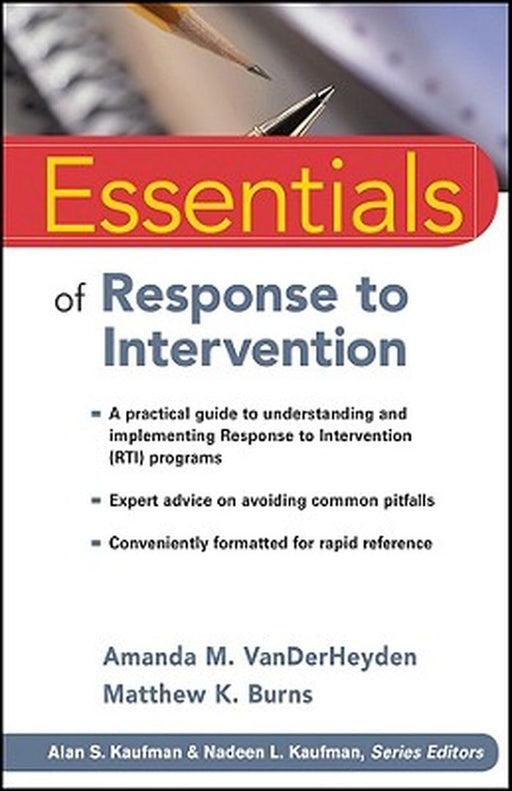 Essentials of Response to Intervention by Amanda M. Vanderheyden