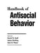 Handbook of Antisocial Behavior by David M. Stoff