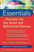 Essentials of Statistics for the Social and Behavioral Sciences by Barry H. Cohen