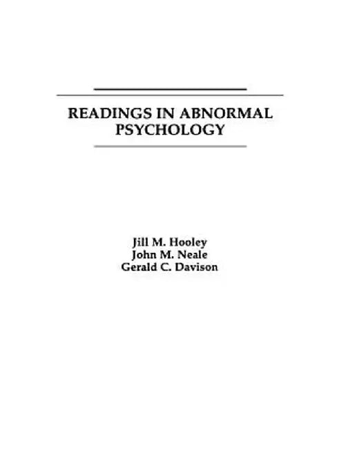 Readings in Abnormal Psychology by Jill M. Hooley