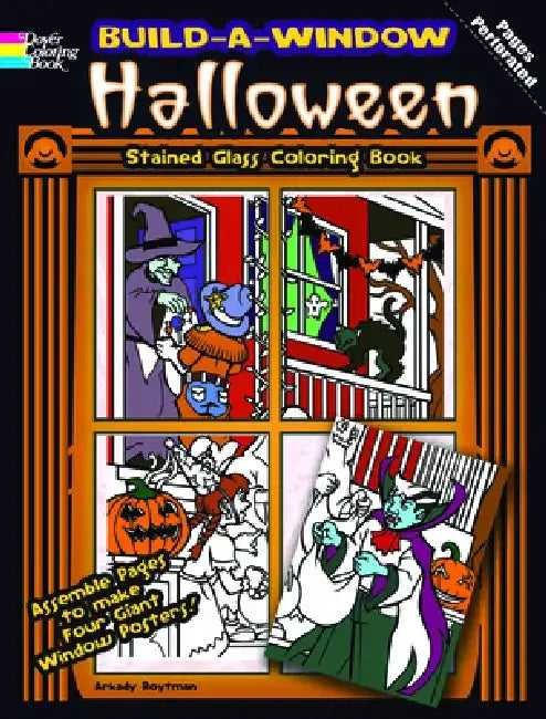 Build-A-Window Stained Glass Coloring Book Halloween by Arkady Roytman