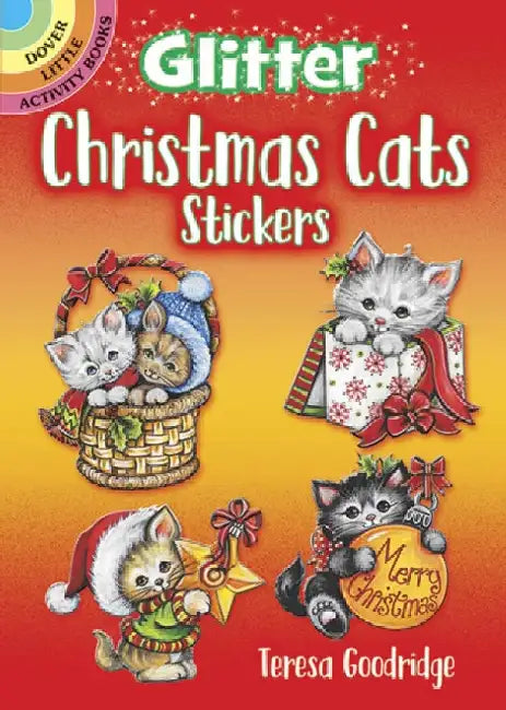 Glitter Christmas Cats Stickers by Teresa Goodridge