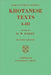 Indo-Scythian Studies: Being Khotanese Texts by Harold Walter Bailey