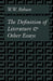 The Definition of Literature: And Other Essays by W. W. Robson