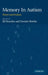 Memory In Autism by Jill Boucher, Dermot Bowler