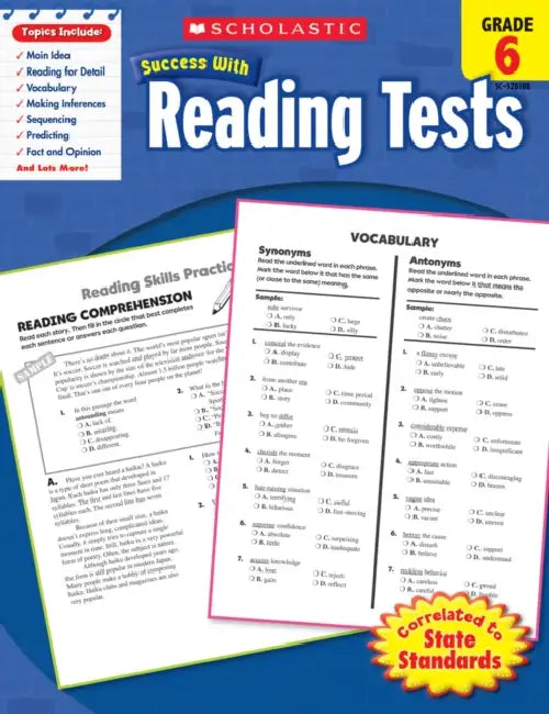 Scholastic Success With Reading Tests Gr-6 by Inc Scholastic