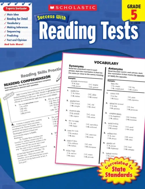 Scholastic Success With Reading Tests Gr-5 by Inc Scholastic