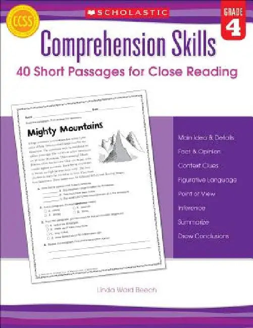 Comprehension Skills: Short Passages for Close Reading: Grade 4 by Linda Beech