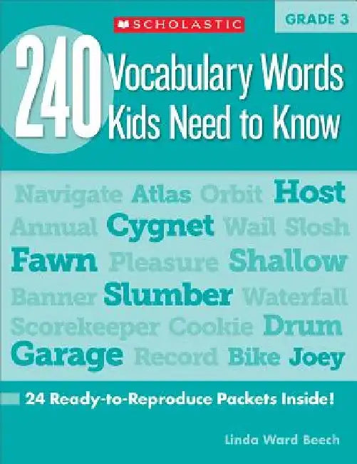 240 Vocabulary Words Kids Need to Know: Grade 3: 24 Ready-To-Reproduce Packets Inside! by Linda Beech