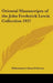 Oriental Manuscripts of the John Frederick Lewis Collection 1937 by Muhammed Ahmed Simsar