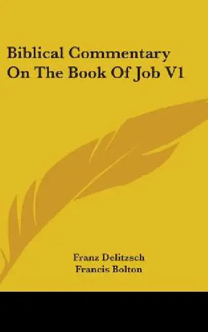 Biblical Commentary on the Book of Job V1 by Franz Julius Delitzsch, Francis Bolton