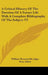 A Critical History Of The Doctrine Of A Future Life With A Complete Bibliography Of The Subject V2 by William Rounseville Alger, Ezra Abbot