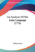 An Analysis Of The Galic Language (1778) by William Shaw