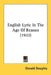 English Lyric In The Age Of Reason (1922) by Oswald Doughty