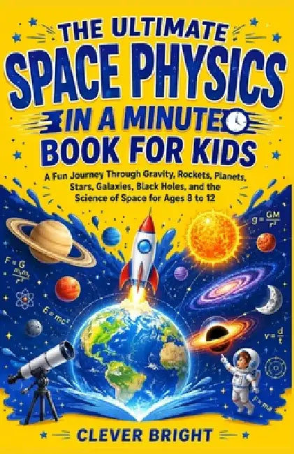 The Ultimate Space Physics in a Minute Book for Kids: A Fun Journey Through Gravity, Rockets, Planets, Stars, Galaxies, Black Holes, and the Science o by Clever Bright