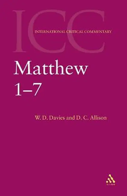 Matthew 1-7 by W. D. Davies