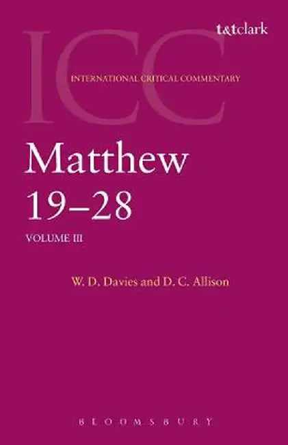 Matthew 19-28 by W. D. Davies