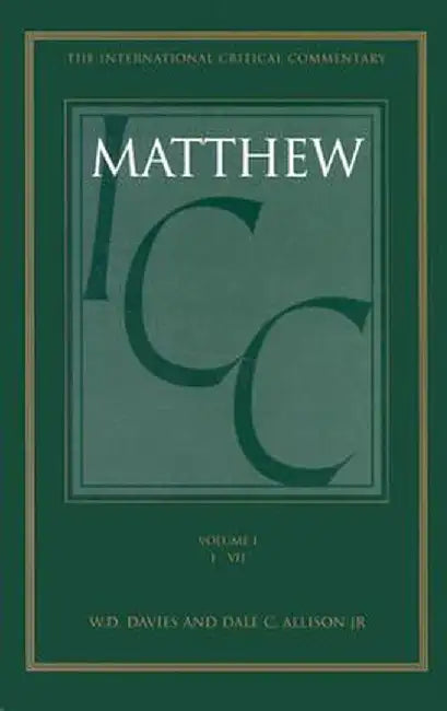 Matthew: Volume 1: 1-7 by Dale C. Allison Jr