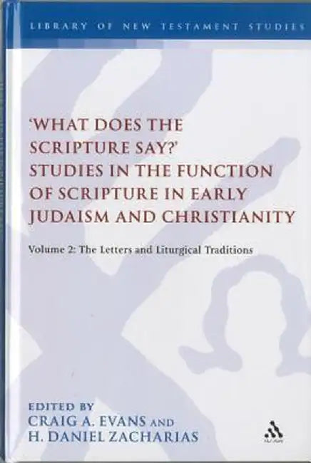 'What Does the Scripture Say?' Studies in the Function of Scripture in Early Judaism and Christianity, Volume 2: Volume 2: The Letters and Liturgical by Craig A. Evans