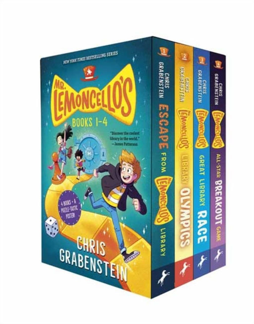 Mr. Lemoncello's 4-Book Boxed Set and Poster by Grabenstein, Chris