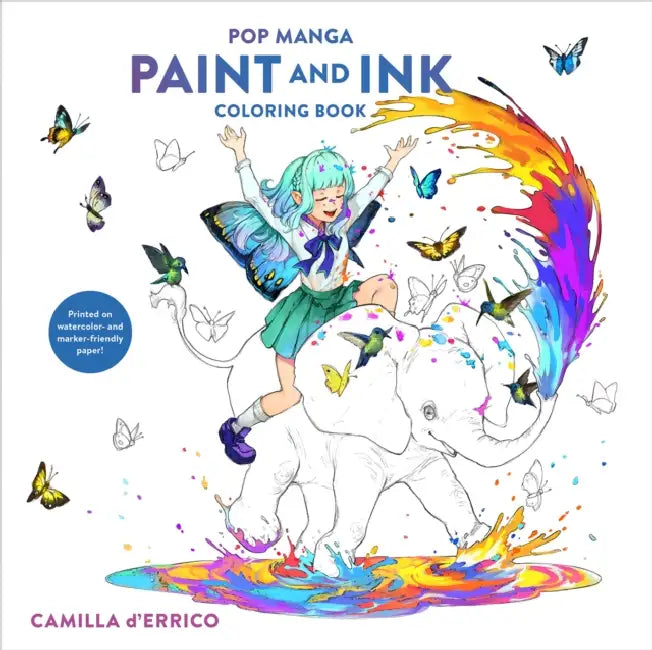 Pop Manga Paint and Ink Coloring Book by Camilla D'Errico