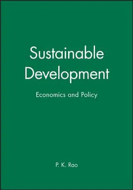 Sustainable Dev Econs and Plcy by P. K. Rao