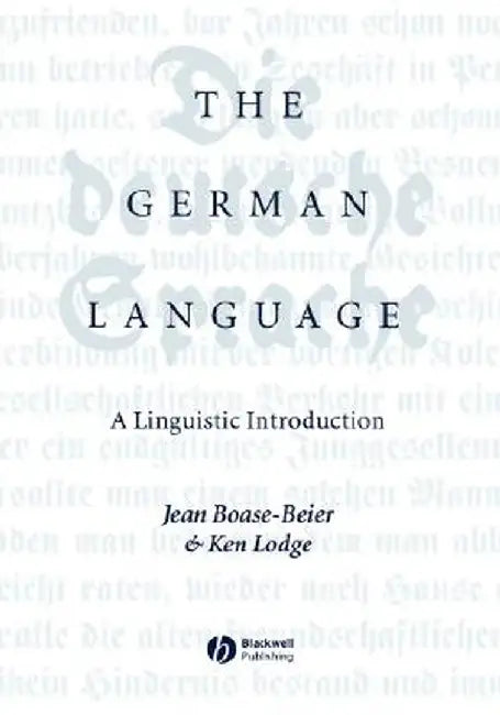 German Language Linguistic P by Jean Boase-Beier