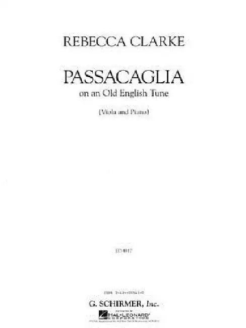 Passacaglia: Viola and Piano by Rebecca Clarke