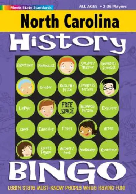North Carolina History Bingo Game! by Gallopade International