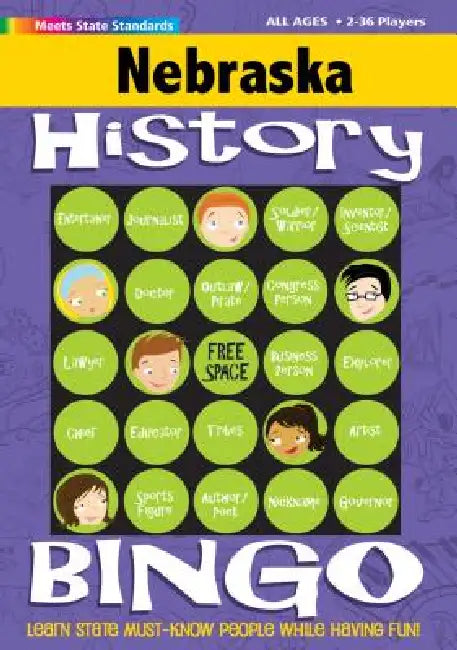 Nebraska History Bingo Game by Gallopade International