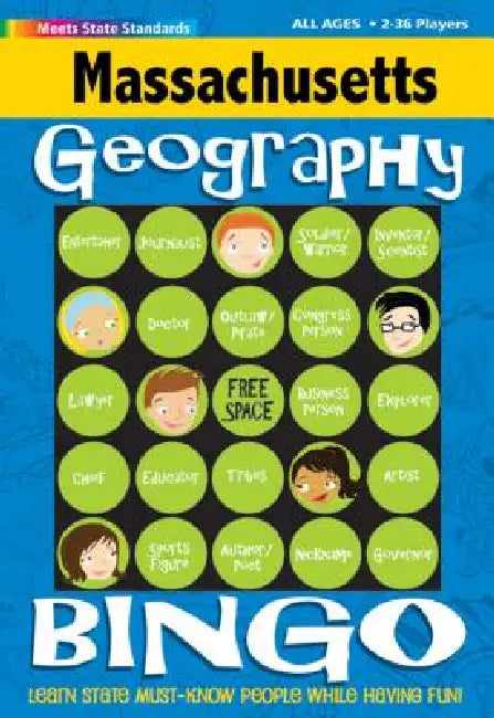 Massachusetts Geography Bingo Game by Gallopade International