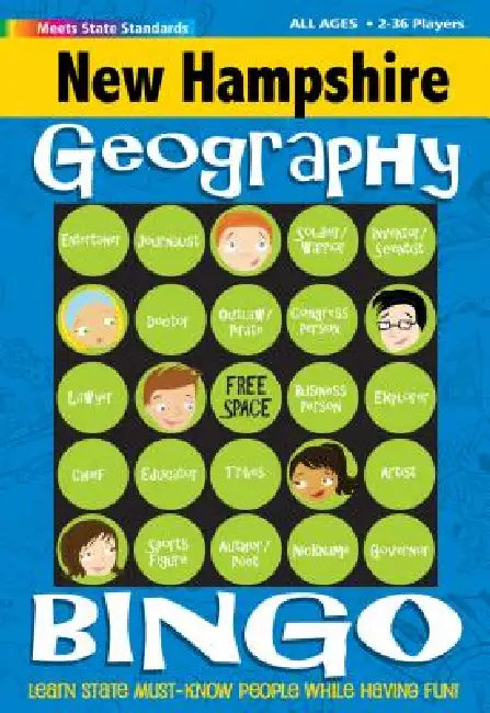 New Hampshire Geography Bingo Game by Gallopade International