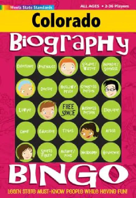 Colorado Biography Bingo by Gallopade International