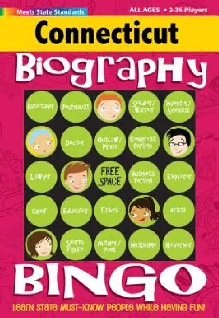 Connecticut Biography Bingo by Gallopade International