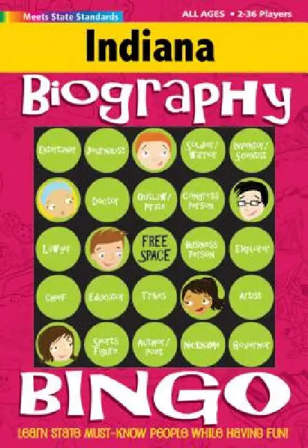 Indiana Biography Bingo by Gallopade International