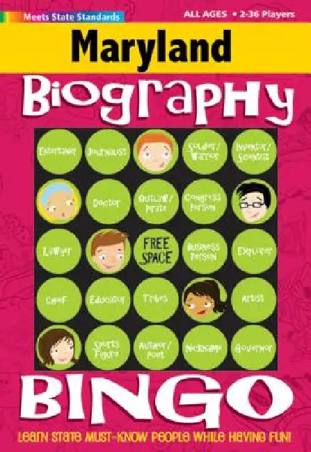 Maryland Biography Bingo by Gallopade International