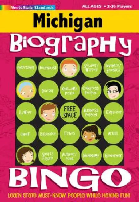 Michigan Biography Bingo by Gallopade International
