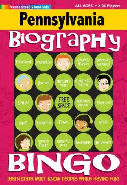 Pennsylvania Biography Bingo Game by Gallopade International