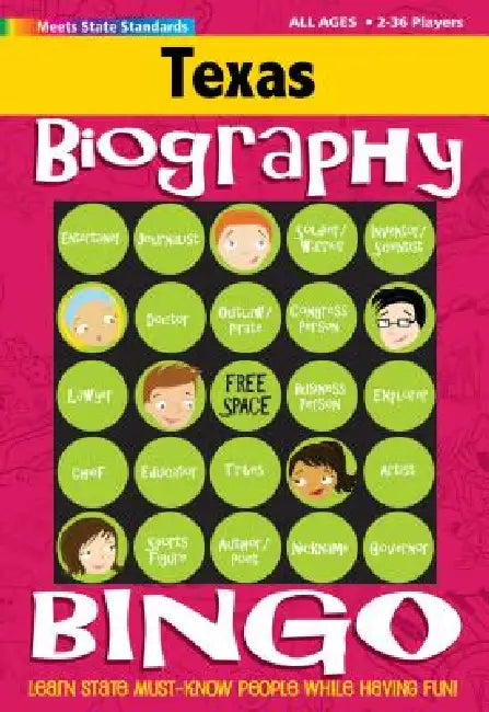 Texas Biography Bingo by Gallopade International