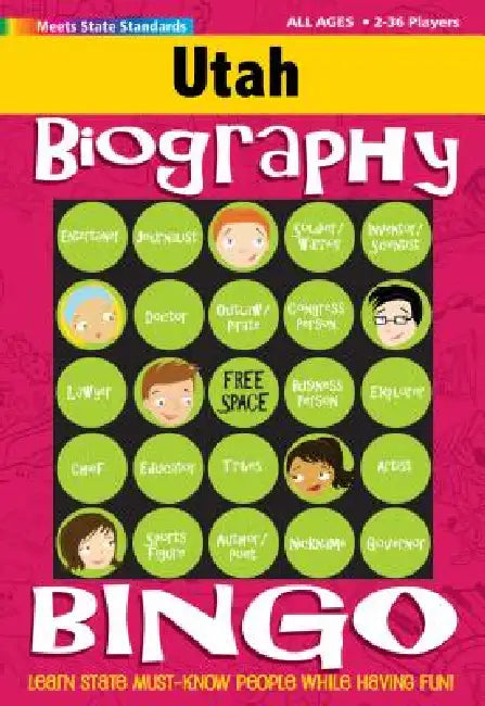 Utah Biography Bingo by Gallopade International