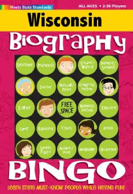 Wisconsin Biography Bingo by Gallopade International